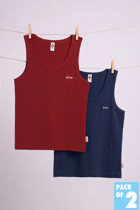 Lee Cooper Boys Solid Vest (Pack of 2) - Multicolor Buy Lee Cooper Boys Solid Vest (Pack of 2) - Multicolor